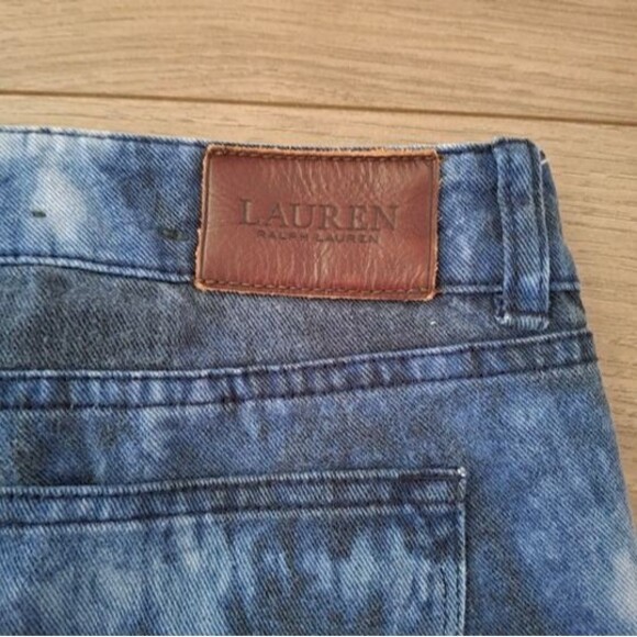 LAUREN Ralph Lauren Premiere Skinny Cropped Jeans, Tie-dye Indigo, Size 2 - Picture 9 of 10